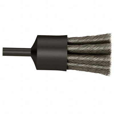 End Brushes: 3/4" Dia, Stainless Steel, Knotted Wire