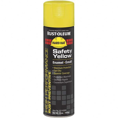 Enamel Spray Paint: Safety Yellow, Gloss, 15 oz