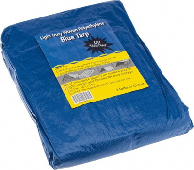 Tarp/Dust Cover: Blue, Rectangle, Polyethylene, 24' Long x 18' Wide