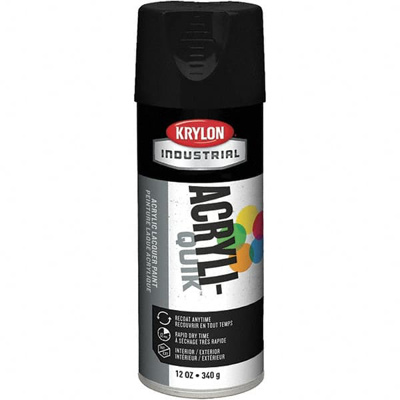 Lacquer Spray Paint: Black, Semi Flat, 16 oz
