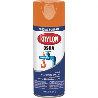 Enamel Spray Paint: OSHA Orange, Gloss, 12 oz