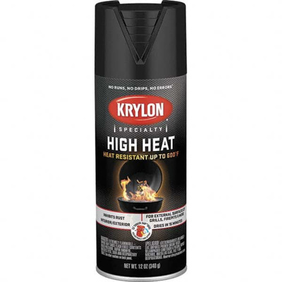 High Heat Spray Paint: Black, Satin, 12 oz