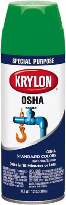 Enamel Spray Paint: OSHA Green, Gloss, 12 oz