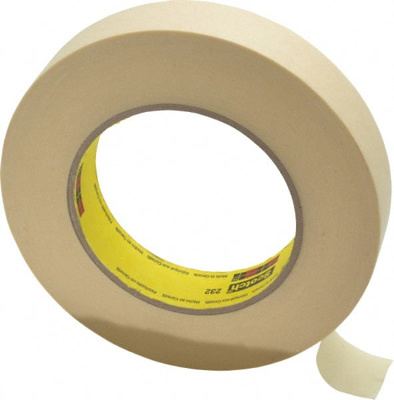 Masking Tape: 1" Wide, 60 yd Long, 6.3 mil Thick, Tan