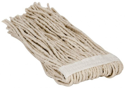 Wet Mop Cut: Clamp Jaw, X-Small, White Mop, Cotton