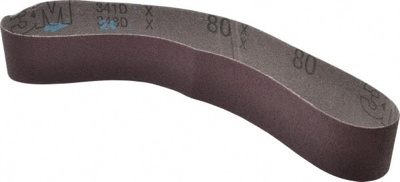 Abrasive Belt: 1-1/2" Wide, 24" Long, 80 Grit, Aluminum Oxide
