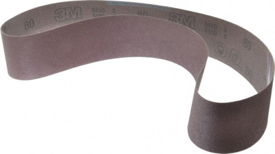 Abrasive Belt: 3" Wide, 48" Long, 80 Grit, Aluminum Oxide