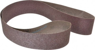 Abrasive Belt: 3" Wide, 72" Long, 36 Grit, Aluminum Oxide