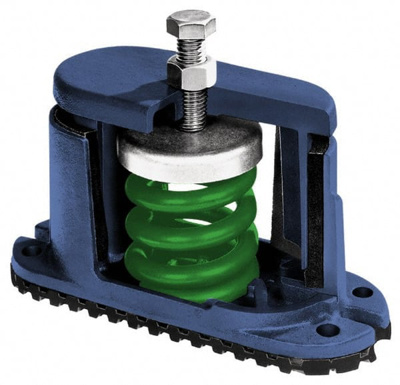 Deflection Spring Leveling Mount: 3/8 x 4 Thread, 2-1/8" OAW