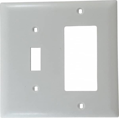 2 Gang, 4-1/2 Inch Long x 4-3/4 Inch Wide, Standard Combination Wall Plate