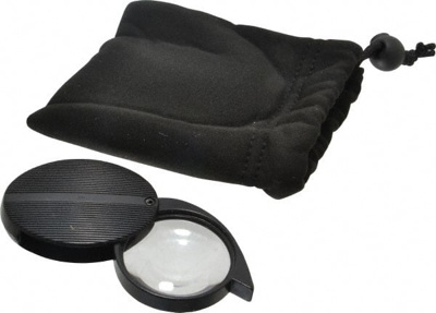 4x Magnification, 2-1/2" Focal Distance, Glass Lens, Handheld Magnifier