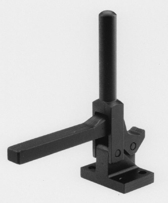 Manual Hold-Down Toggle Clamp: Vertical, 1,600 lb Capacity, Solid Bar, Flanged Base