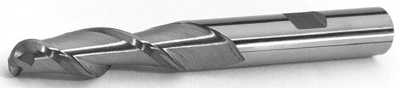Ball End Mill: 0.4331" Dia, 0.9843" LOC, 2 Flute, Solid Carbide