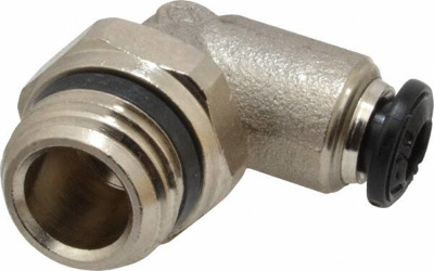 Push-To-Connect Tube to Universal Thread Tube Fitting: Swivel Elbow, 1/4" Thread