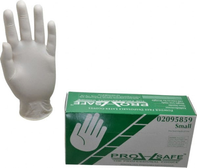 Disposable Gloves: Size Small, 5 mil, Latex