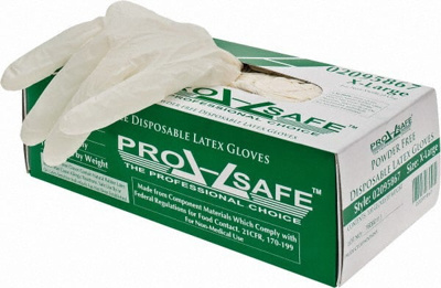 Disposable Gloves: Size X-Large, 5 mil, Latex