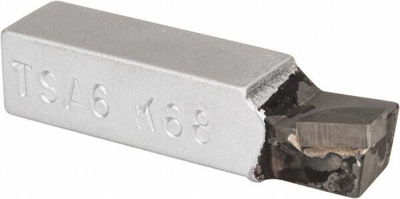 Single Point Tool Bit: 3/8'' Shank Width, 3/8'' Shank Height, K68 Solid Carbide Tipped, Neutral, TSA