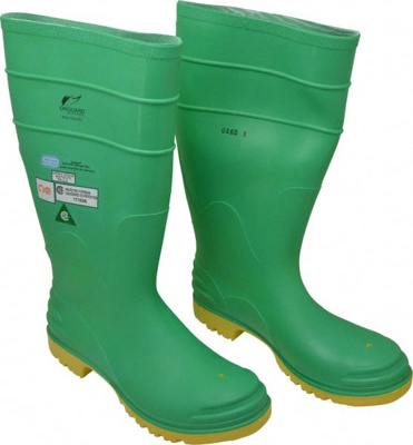 Work Boot: Size 10, 16" High, Polyvinylchloride, Steel Toe
