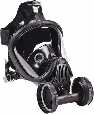 Full Face Respirator: Silicone, Threaded, Large