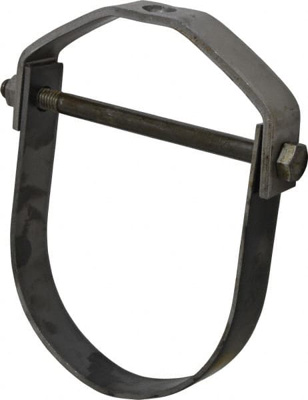 Adjustable Clevis Hanger: 5" Pipe, 5/8" Rod, Carbon Steel, Plain Finish