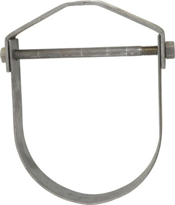 Adjustable Clevis Hanger: 8" Pipe, 7/8" Rod, Carbon Steel, Plain Finish