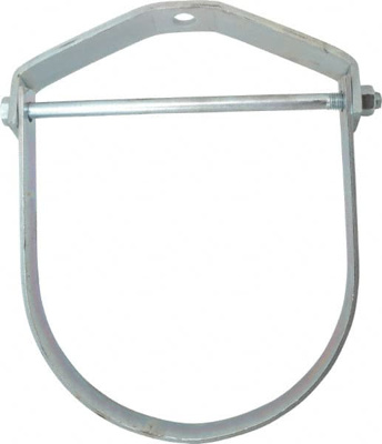 Adjustable Clevis Hanger: 12" Pipe, 7/8" Rod, Carbon Steel, Electro-Galvanized Finish