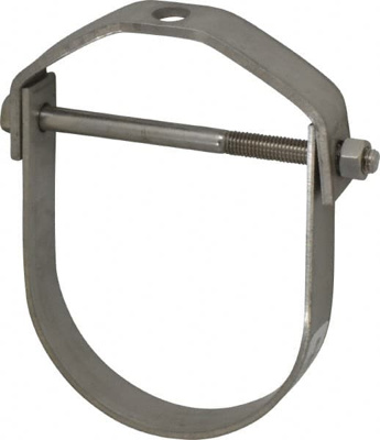 Adjustable Clevis Hanger: 5" Pipe, 5/8" Rod, 304 Stainless Steel