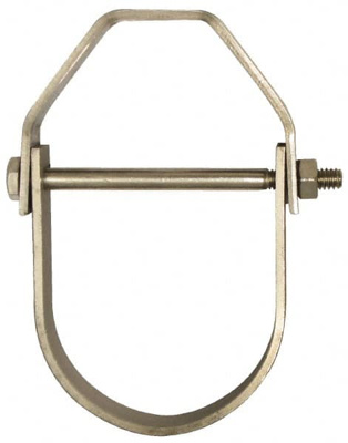 Adjustable Clevis Hanger: 8" Pipe, 3/4" Rod, 304 Stainless Steel