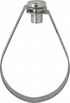 Emlok Swivel Ring Hanger: 3" Pipe, 1/2" Rod, Carbon Steel, Pre-Galvanized Finish