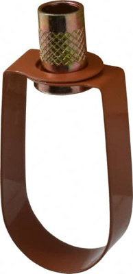 Emlok Swivel Ring Hanger: 1" Pipe, 3/8" Rod, Carbon Steel, Copper-Plated