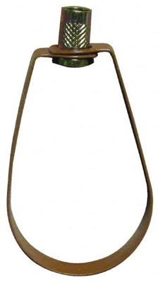 Emlok Swivel Ring Hanger: 1-1/4" Pipe, 3/8" Rod, Carbon Steel, Copper-Plated