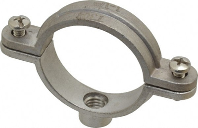 Split Ring Hanger: 1-1/4" Pipe, 3/8" Rod, 304 Stainless Steel