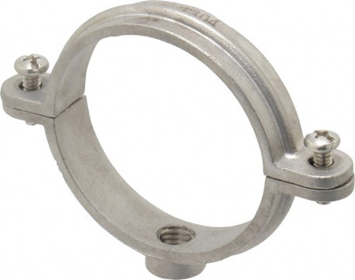 Split Ring Hanger: 2" Pipe, 3/8" Rod, 304 Stainless Steel