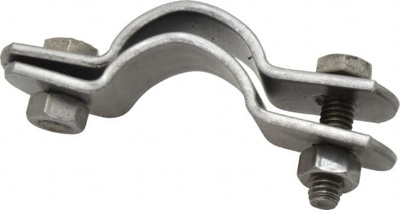 Standard Pipe Clamp: 1" Pipe, 1.315" Tube, Carbon Steel, Black, Blue & Silver