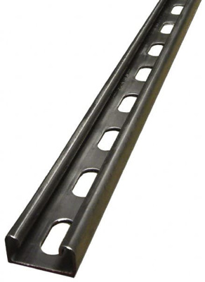 10' Long x 1-5/8" Wide x 13/16" High, 14 Gauge, Stainless Steel, Punched Framing Channel & Strut