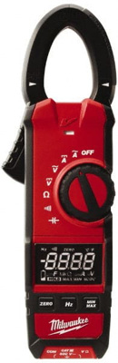 Clamp Meter: CAT III, 1.3" Jaw, Clamp On Jaw