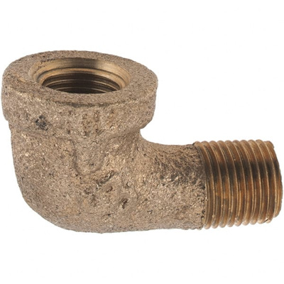 Brass Pipe 90 &deg; Street Elbow: 1/8" Fitting, Threaded, FNPT x MNPT, Class 125