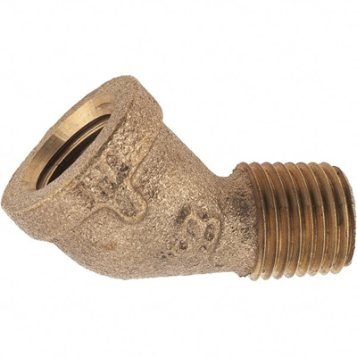 Brass Pipe 45 &deg; Street Elbow: 1/4" Fitting, Threaded, FNPT x MNPT, Class 125