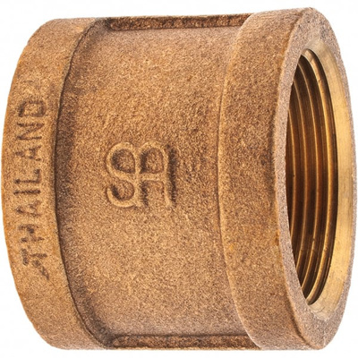 Brass Pipe Coupling: 1-1/2" Fitting, Threaded, FNPT x FNPT, Class 125