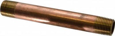 Brass Pipe Nipple: Threaded on Both Ends, 5-1/2" OAL, 1/2" NPT