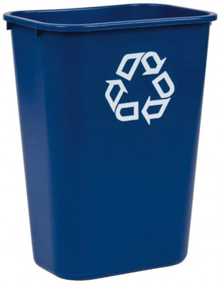 41 Qt Rectangle Blue Recycling Container