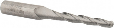 Tapered End Mill: 1 &deg; per Side, 1/4" Small Dia, 2" LOC, 3 Flutes, Solid Carbide, Ball End