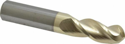 Ball End Mill: 0.5" Dia, 1.25" LOC, 3 Flute, Solid Carbide