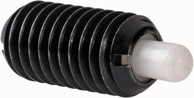 Threaded Spring Plunger: M8 x 1.25, 16 mm Thread Length, 3.43 mm Dia, 5 mm Projection