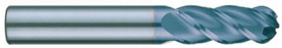 Ball End Mill: 0.25" Dia, 0.75" LOC, 3 Flute, Solid Carbide