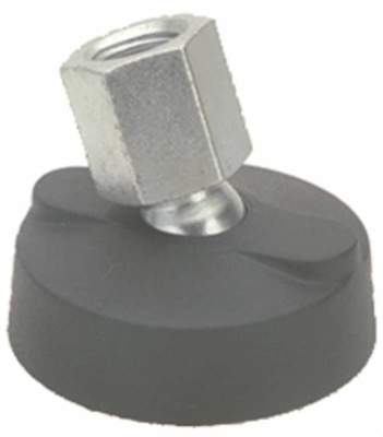 5000 Lb Capacity, 1/2-13 Thread, 1-5/8" OAL, Stainless Steel Stud, Tapped Pivotal Socket Mount Level