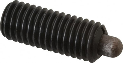 1/2-13, 1-1/4" Thread Length, 1/4" Plunger Projection, Steel Threaded Spring Plunger