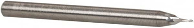 0.03", 0.045" LOC, 1/8" Shank Diam, 1-1/2" OAL, 2 Flute, Solid Carbide Square End Mill