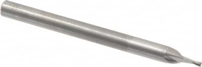 0.038", 0.057" LOC, 1/8" Shank Diam, 1-1/2" OAL, 2 Flute, Solid Carbide Square End Mill