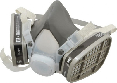 Half Facepiece Respirator with Cartridge: Large, Thermoplastic Elastomer, Permanently Attached